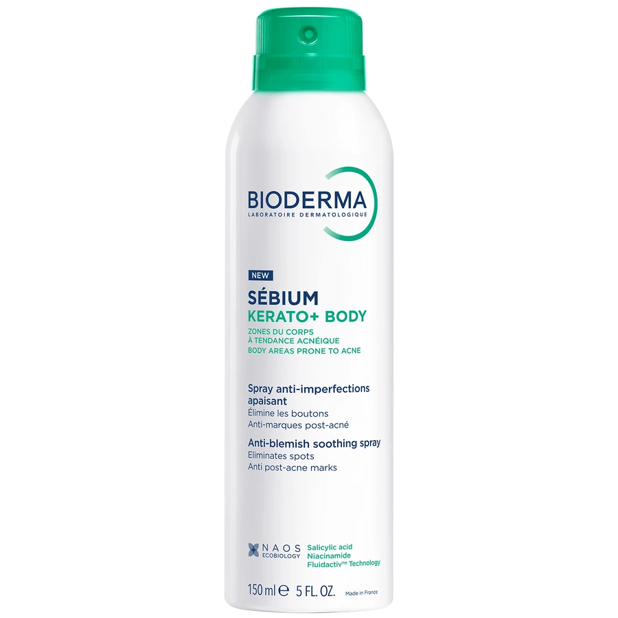 Bioderma Sebium Kerato+ Body, успокаивающий спрей от несовершенств, 150 мл: цены и характеристики