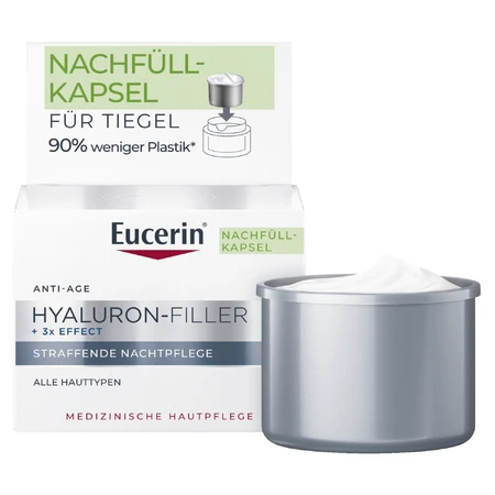 Eucerin Hyaluron-Filler, ночной крем против морщин с гиалуроновой кислотой, резерв, 50 мл: цены и характеристики