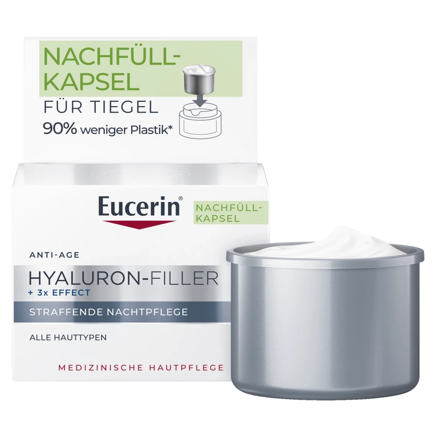 Eucerin Hyaluron-Filler, ночной крем против морщин с гиалуроновой кислотой, резерв, 50 мл: цены и характеристики