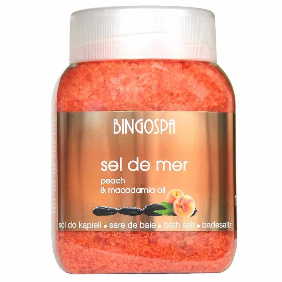Bingospa Sel de mer, соль для ванн, персик и масло макадамии, 1,35 кг: цены и характеристики