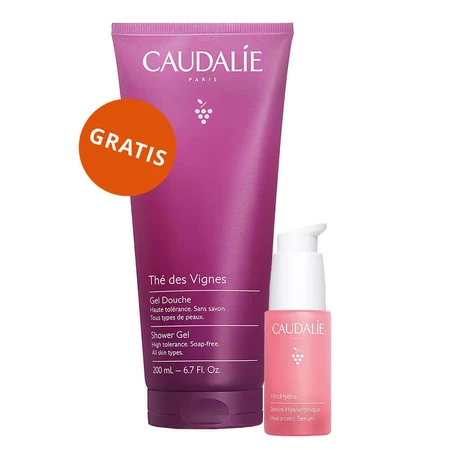 Caudalie VinoHydra Hyaluronic, сыворотка для лица, 30 мл + The des Vignes, гель для душа, 200 мл бесплатно: цены и характеристики
