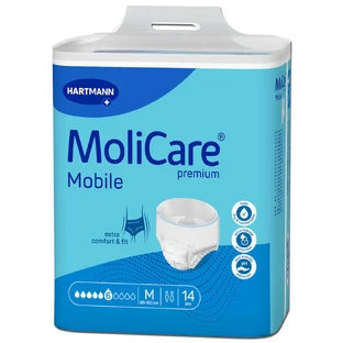 MoliCare Premium Mobile, подгузники, размер M, 80-120 см, 6 капель, 14 шт.
