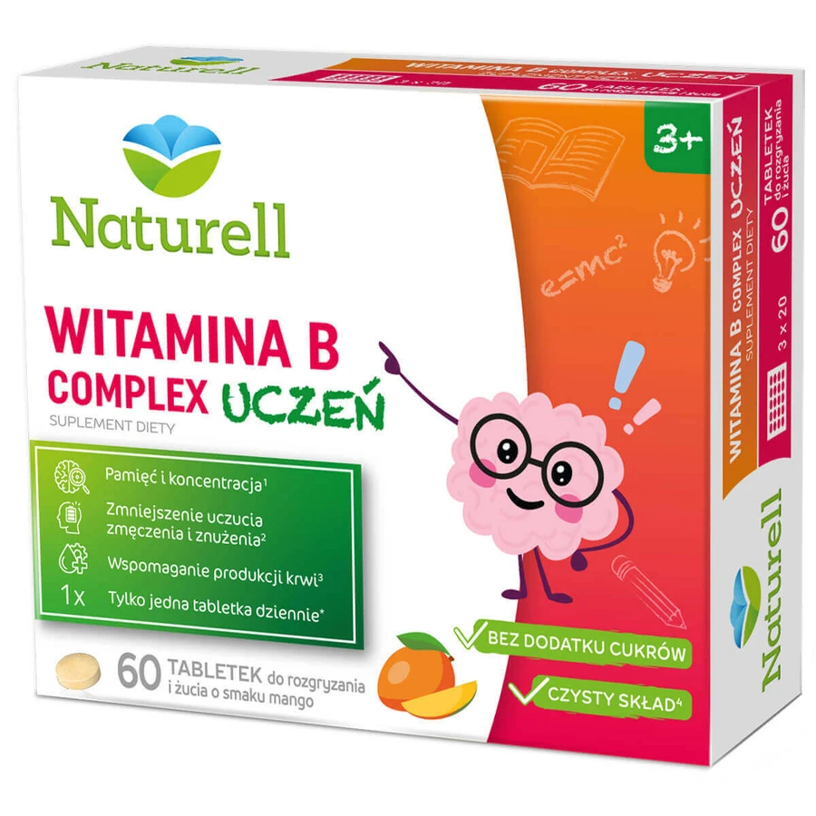 Naturell Витаминный комплекс B для школьников, с 3 лет, 60 таблеток: цены и характеристики