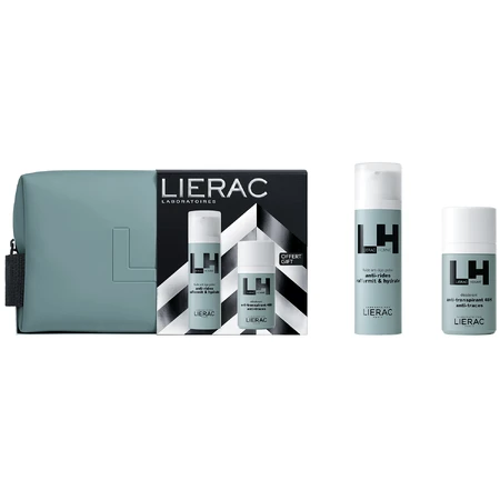 Набір Lierac Homme, антивікова емульсія, 50 мл + дезодорант 48H, роликовий, 50 мл та косметичка безкоштовно: ціни та характеристики