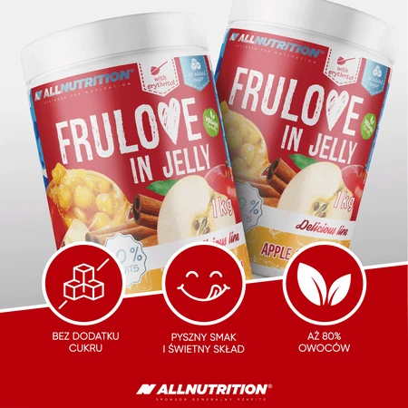 Allnutrition Frulove In Jelly Apple & Cinammon, яблука з корицею в желе, без додавання цукру, 1 кг: ціни та характеристики