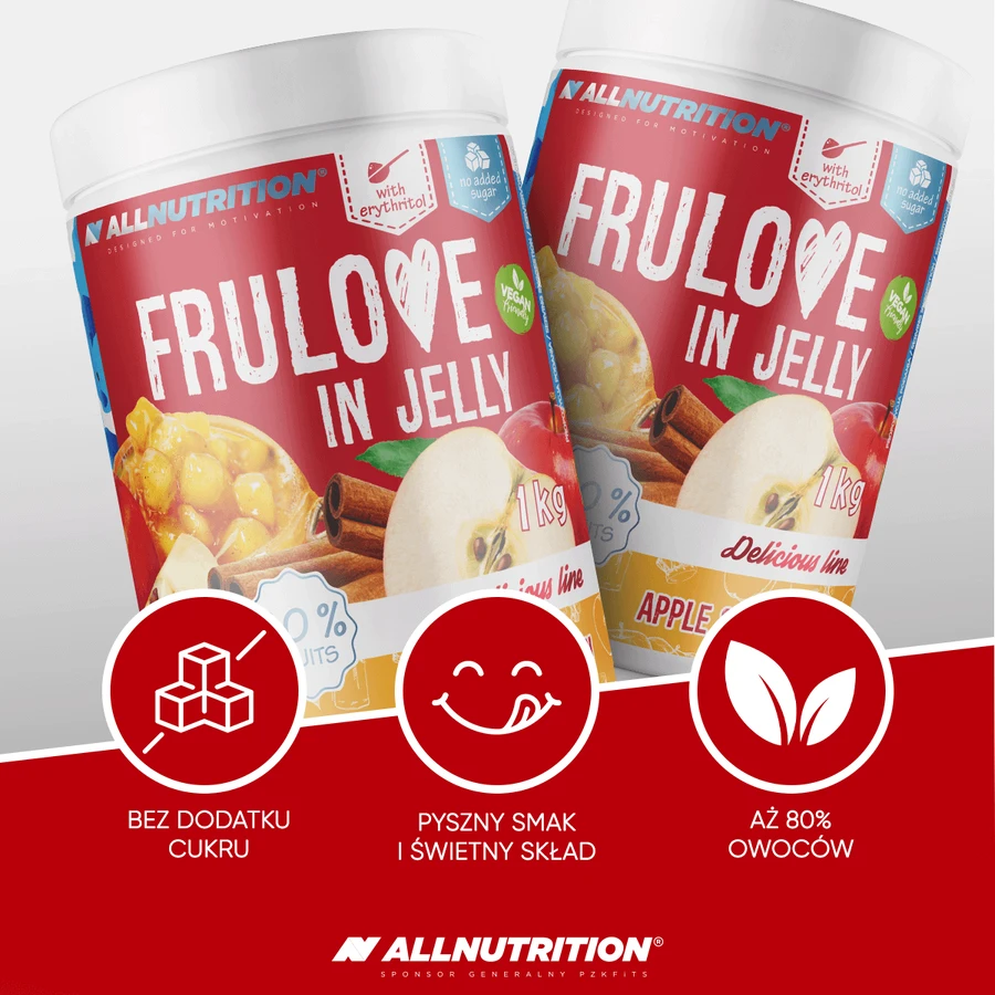 Allnutrition Frulove In Jelly Apple & Cinammon, яблука з корицею в желе, без додавання цукру, 1 кг: ціни та характеристики