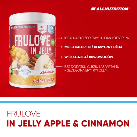 Allnutrition Frulove In Jelly Apple & Cinammon, яблука з корицею в желе, без додавання цукру, 1 кг: ціни та характеристики