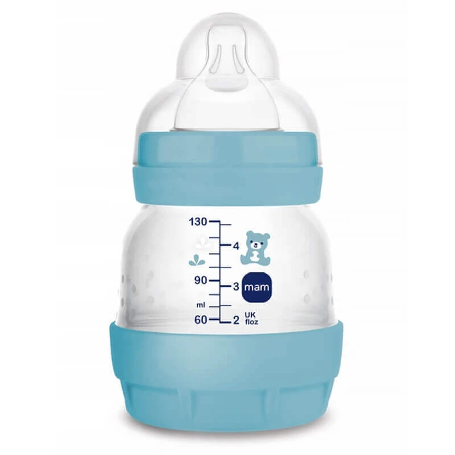 MAM Perfect Start Anti-Colic, пляшечка проти кольок, з силіконовою соскою, Planet Love, хлопчик, від народження, 130 мл: ціни та характеристики