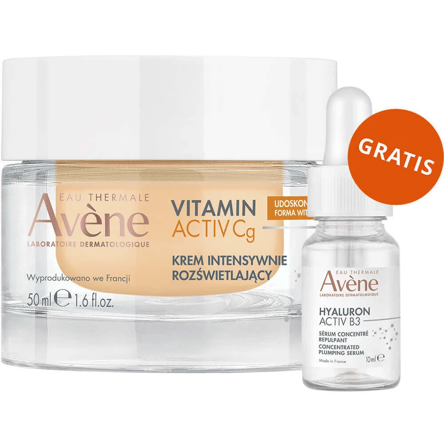 Avene Vitamin Activ Cg, інтенсивний освітлюючий крем, 50 мл + наповнююча сироватка для обличчя, 10 мл безкоштовно: ціни та характеристики