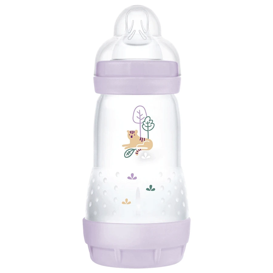 MAM Perfect Start Anti-Colic, антиколиковая бутылочка, с силиконовой соской, Planet Love, девочка, с 2 месяцев, 260 мл: цены и характеристики