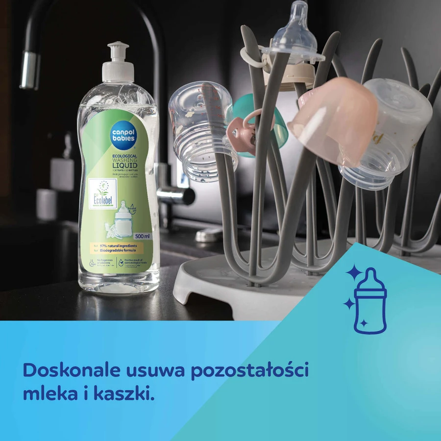 Набор Canpol Babies, жидкость для чистки бутылочек и сосок, гипоаллергенная, 500 мл + экологичная жидкость для чистки бутылочек, запасная, 1 л: цены и характеристики