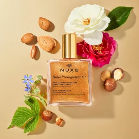 Набір Nuxe Ready Go Glow, медова олія для губ, 10 мл + суха олія, 10 мл + резинка для волосся: ціни та характеристики