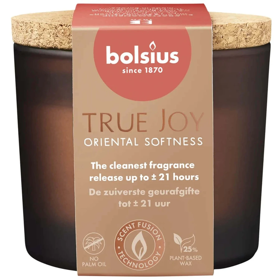 Bolsius True Joy Oriental Softness, ароматична свічка з корковою кришкою: ціни та характеристики