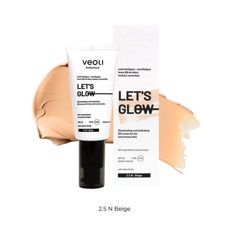 Veoli Botanica Let's Glow, осветляющий и увлажняющий BB-крем для сухой и нормальной кожи, SPF 20, 2,5 N Beige, 30 мл: цены и характеристики