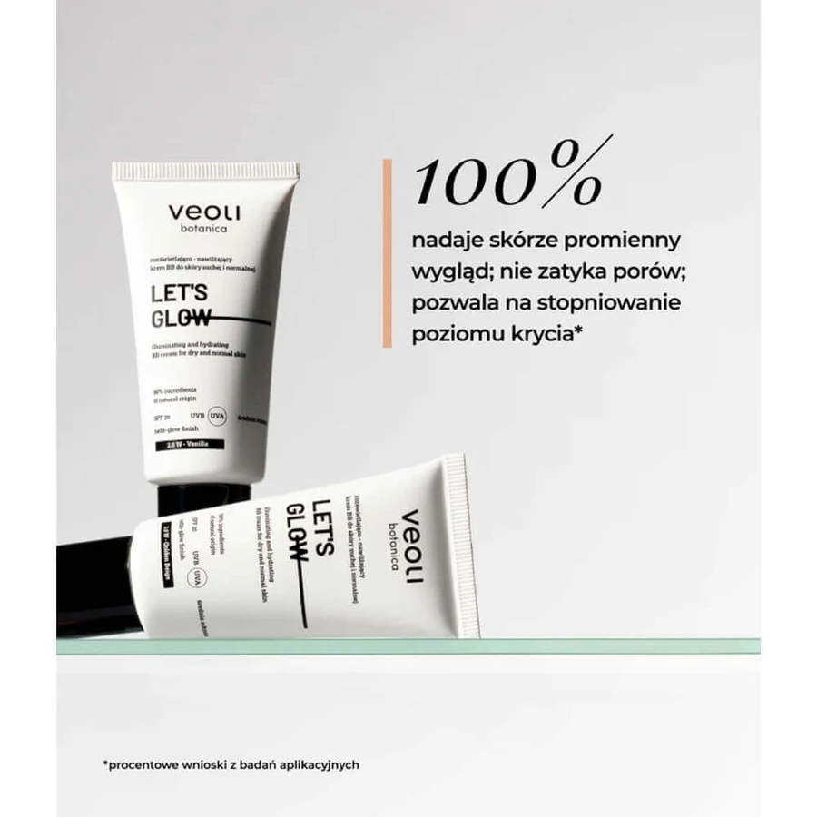 Veoli Botanica Let's Glow, осветляющий и увлажняющий BB-крем для сухой и нормальной кожи, SPF 20, 2,5 N Beige, 30 мл: цены и характеристики