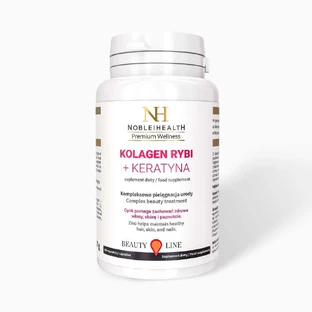 Noble Health Рыбный коллаген + кератин, 60 капсул