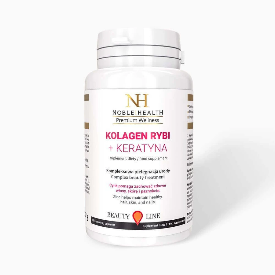 Noble Health Рыбный коллаген + кератин, 60 капсул: цены и характеристики