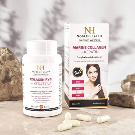Noble Health Рыбный коллаген + кератин, 60 капсул: цены и характеристики