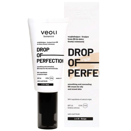 Veoli Botanica Капля совершенства, выравнивающий и покрывающий ВВ-крем для жирной и комбинированной кожи, SPF 20, 2,5 N Beige, 30 мл: цены и характеристики