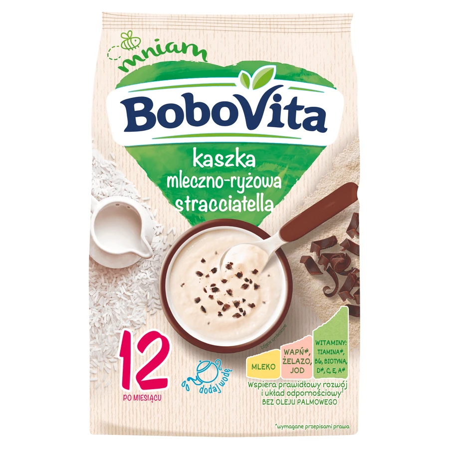 BoboVita Молочно-рисова каша, страчателла, з 12 місяців, 210 г: ціни та характеристики