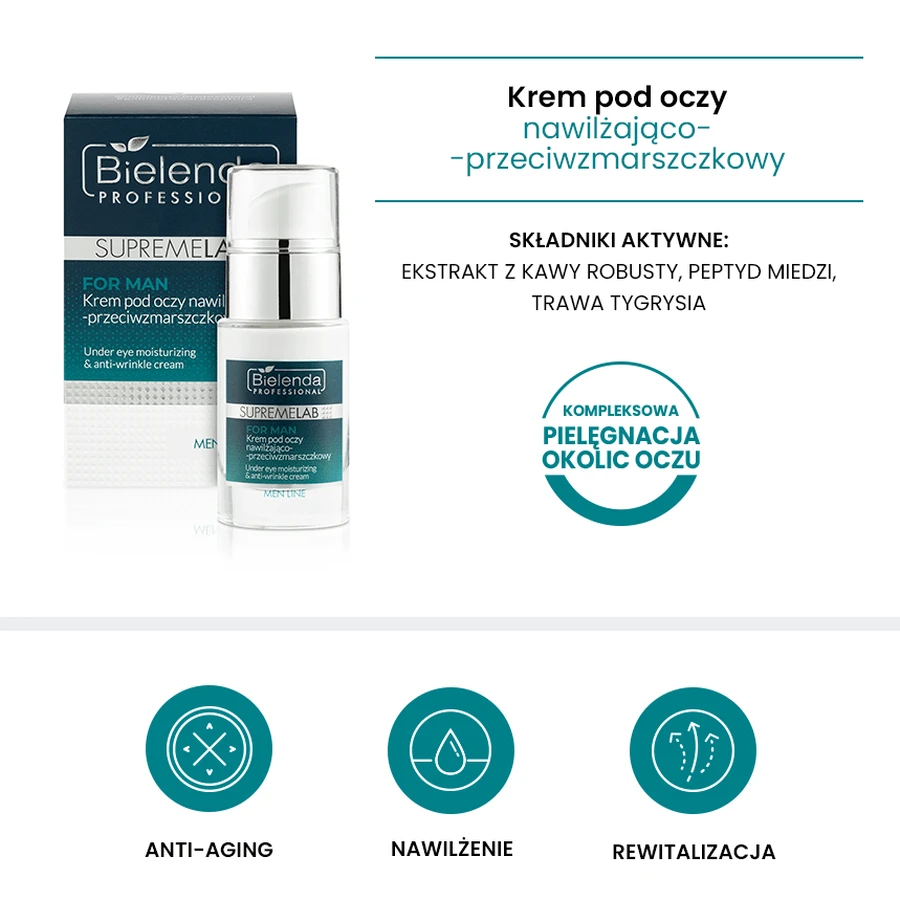 Bielenda Professional SupremeLAB Men Line, крем для повік, 15 мл: ціни та характеристики