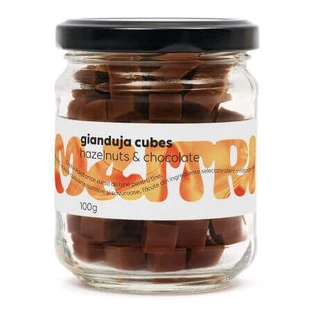 Кубики темного шоколада Gianduja Cubes с хрустящим фундуком, 100 г, Maitri