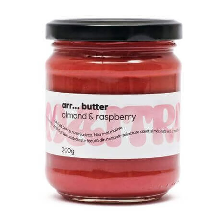 Вершковий мигдальний крем Arrr Butter з сублімованою малиною, 200 г, Maitri: ціни та характеристики
