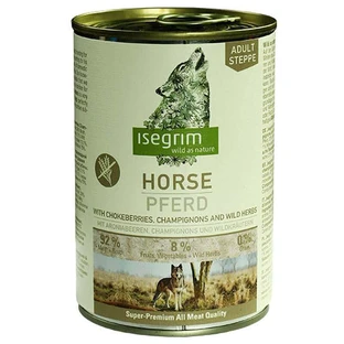 Isegrim (Ізегрім) Horse pure with Chokeberries Champignons & Wild Herbs Консервований корм з кониною, горобиною, грибами та травами, 400 г