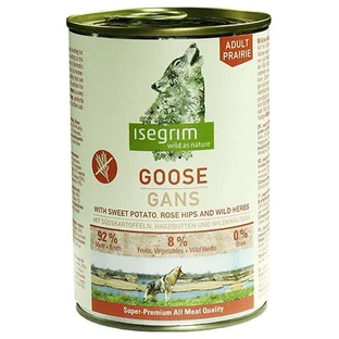 Isegrim (Ізегрім) Goose with Sweet Potato Rose Hip & Wild Herbs Консервований корм з гусаком, бататом, шипшиною і травами, 400 г