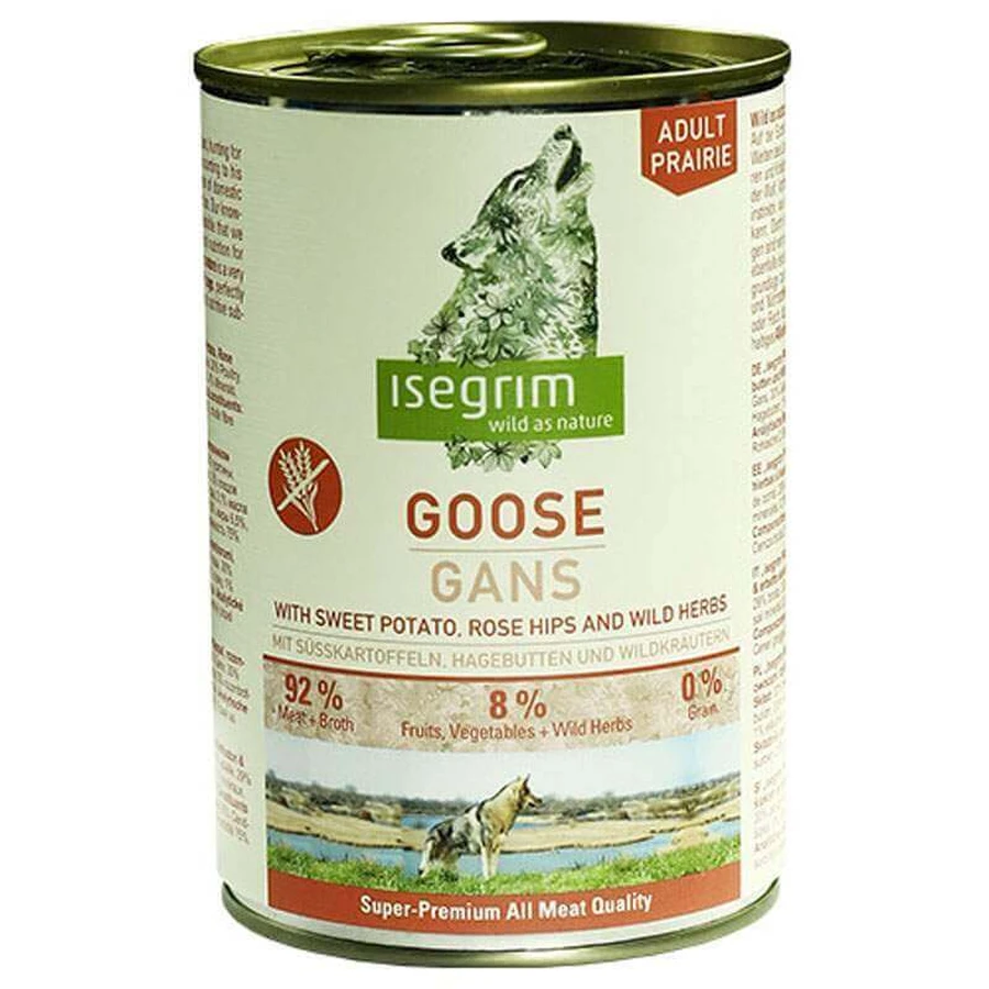 Isegrim (Изегрим) Goose with Sweet Potato Rose Hip & Wild Herbs -Консервованный корм с гусаком, бататом, шиповником и дикорастущими травами, 400 г: цены и характеристики