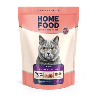 Home Food British and Scottish Сухий корм з індичкою та качкою для дорослих котів британської та шотландської породи, 400 г