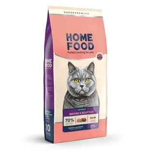 Home Food British and Scottish Сухой корм c индейкой и уткой для взрослых котов британской и шотландской породы, 400 г