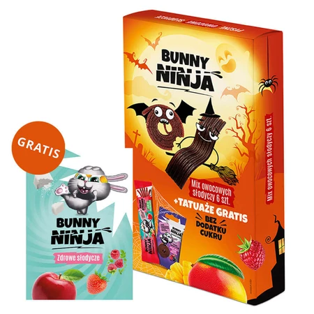 Фруктовые конфеты Bunny Ninja Mix, 6 штук + татуировки и книжка-раскраска бесплатно: цены и характеристики
