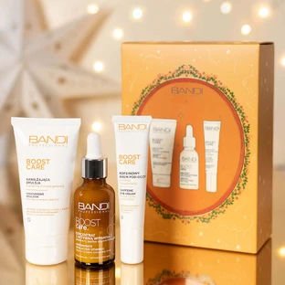 Набір Bandi Boost Care, крем для шкіри навколо очей з кофеїном, 14 мл + активний концентрат вітаміну С, 30 мл + зволожуюча емульсія вітаміну С, 50 мл