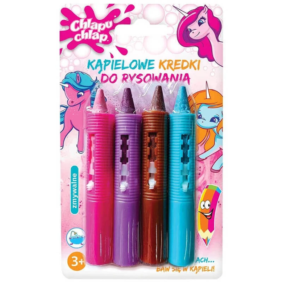 Chlap Chlap Girls World, кольорова крейда для ванни, від 4 років, 4 штуки: ціни та характеристики