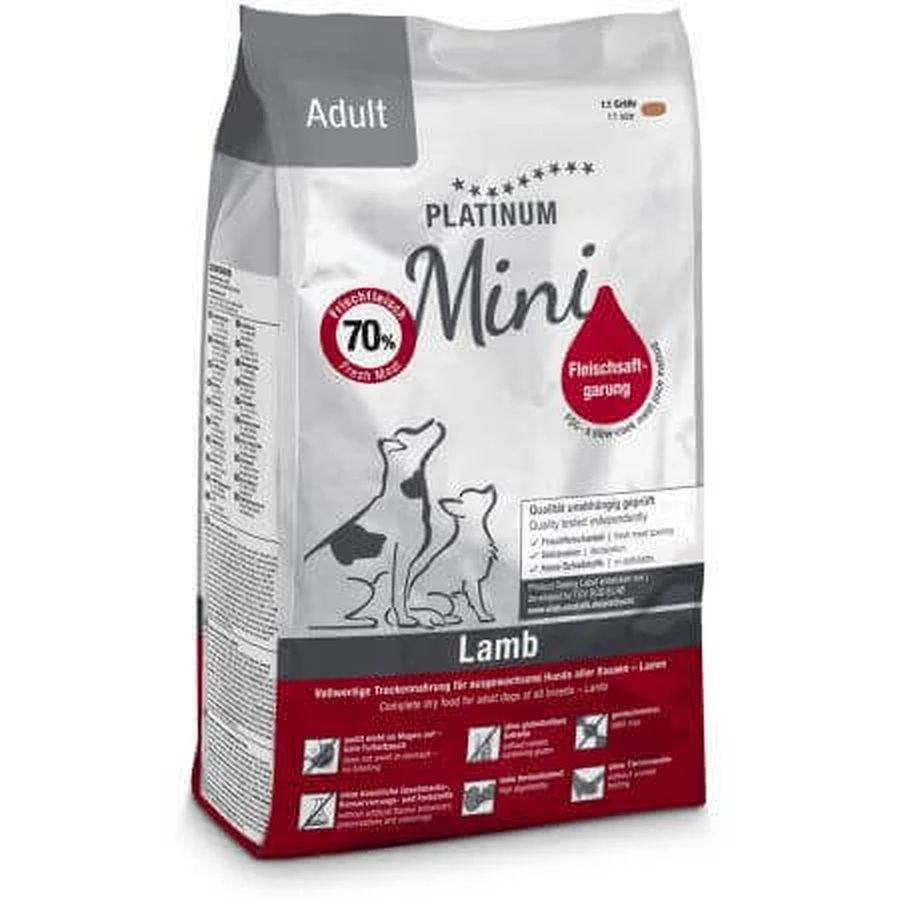 Сухой корм с ягненком для взрослых собак мелких пород Mini Adult Dog, 900 г, Platinum: цены и характеристики