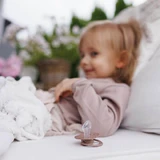 BabyOno, пустушка, від 18 місяців, анатомічна, силіконова, бежева/коричнева, 2 штуки