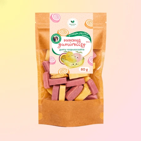 Naturally Healthy Fruit Gumirolls, жувальна гумка, що розсмоктується, 80 г: ціни та характеристики