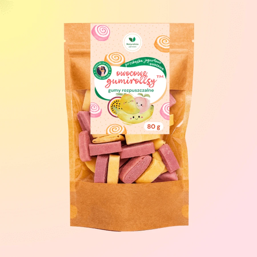 Naturally Healthy Fruit Gumirolls, жувальна гумка, що розсмоктується, 80 г: ціни та характеристики