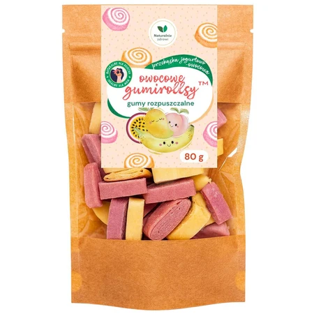 Naturally Healthy Fruit Gumirolls, жувальна гумка, що розсмоктується, 80 г: ціни та характеристики