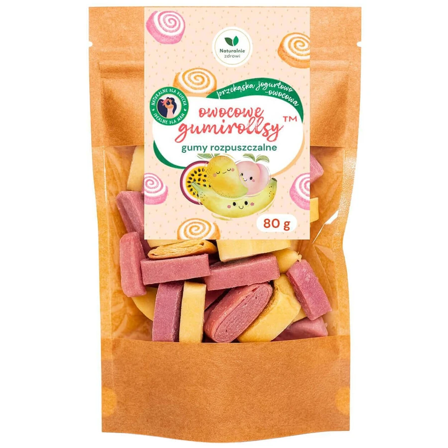 Naturally Healthy Fruit Gumirolls, жувальна гумка, що розсмоктується, 80 г: ціни та характеристики