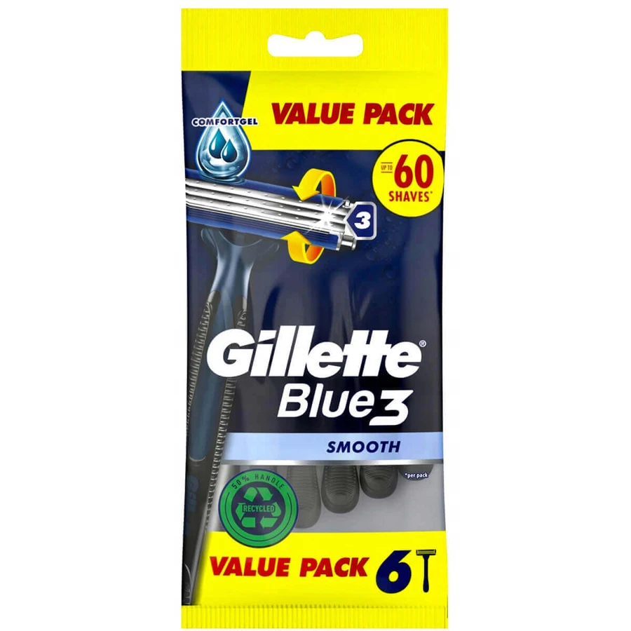 Gillette Blue 3 Smooth, бритвы, 6 штук: цены и характеристики