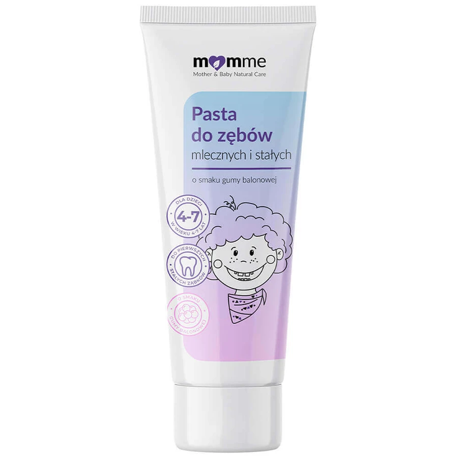 Momme, зубная паста для детей 4-7 лет, со вкусом жевательной резинки, 50 мл: цены и характеристики