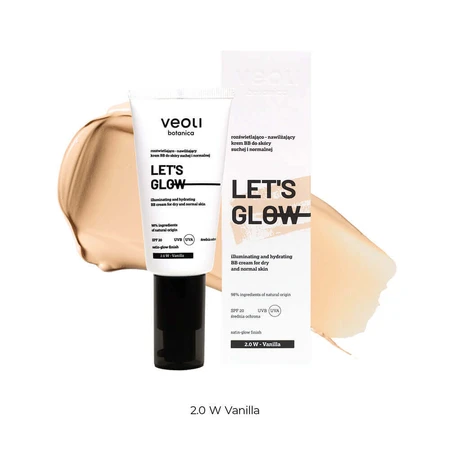 Veoli Botanica Let's Glow, освітлюючий та зволожуючий BB-крем для сухої та нормальної шкіри, SPF 20, 2.0 W Vanilla, 30 мл: ціни та характеристики