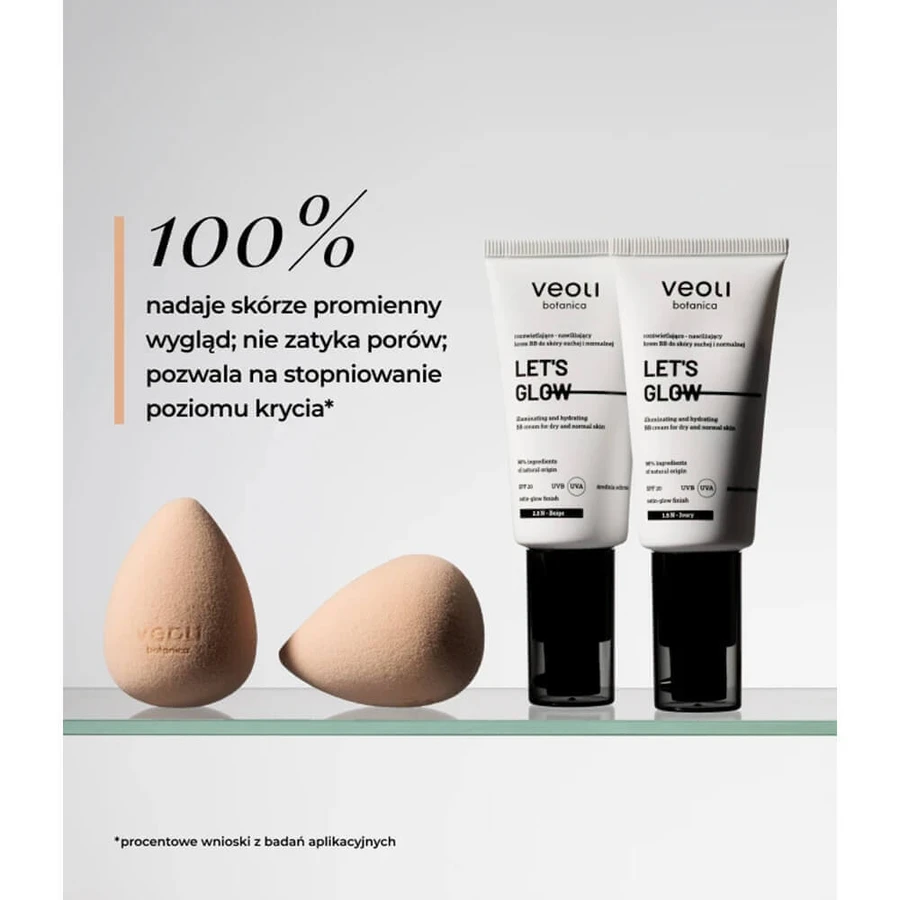 Veoli Botanica Let's Glow, освітлюючий та зволожуючий BB-крем для сухої та нормальної шкіри, SPF 20, 2.0 W Vanilla, 30 мл: ціни та характеристики