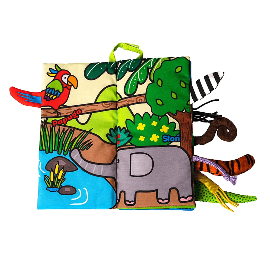Dumel Jolly Baby, сенсорный буклет, Jungle Animals Tails, с рождения, 1 шт.: цены и характеристики