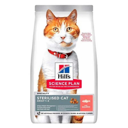 Hill's Science Plan Sterilised Cat Adult 1-6 with Salmon Сухий корм з лососем для дорослих стерилізованих котів, 10 кг: ціни та характеристики