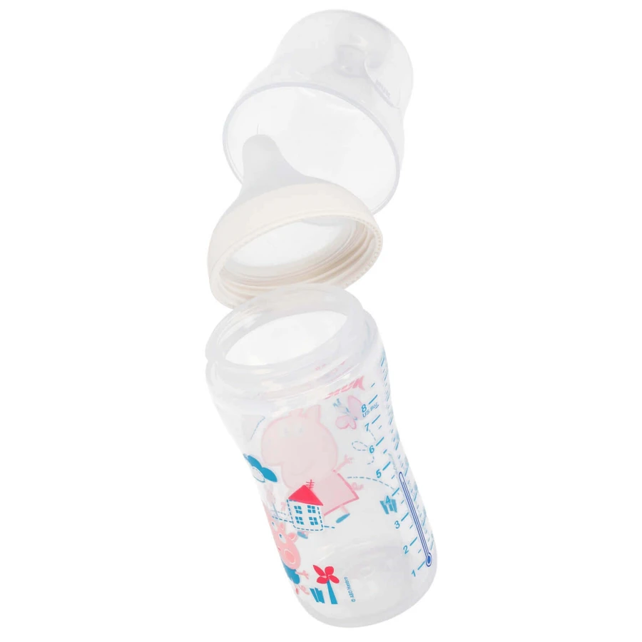 NUK Perfect Match, антиколиковая бутылочка с силиконовой соской, размер M, Свинка Пеппа, с 3 месяцев, 260 мл: цены и характеристики