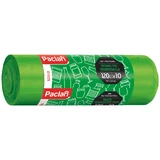 Paclan, пакети для сміття, скляні, зелені, 120 л х 10 шт.
