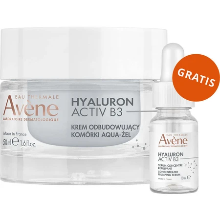 Avene Hyaluron Activ B3, крем-гель для відновлення клітин, 50 мл + сироватка для обличчя, 10 мл безкоштовно: ціни та характеристики